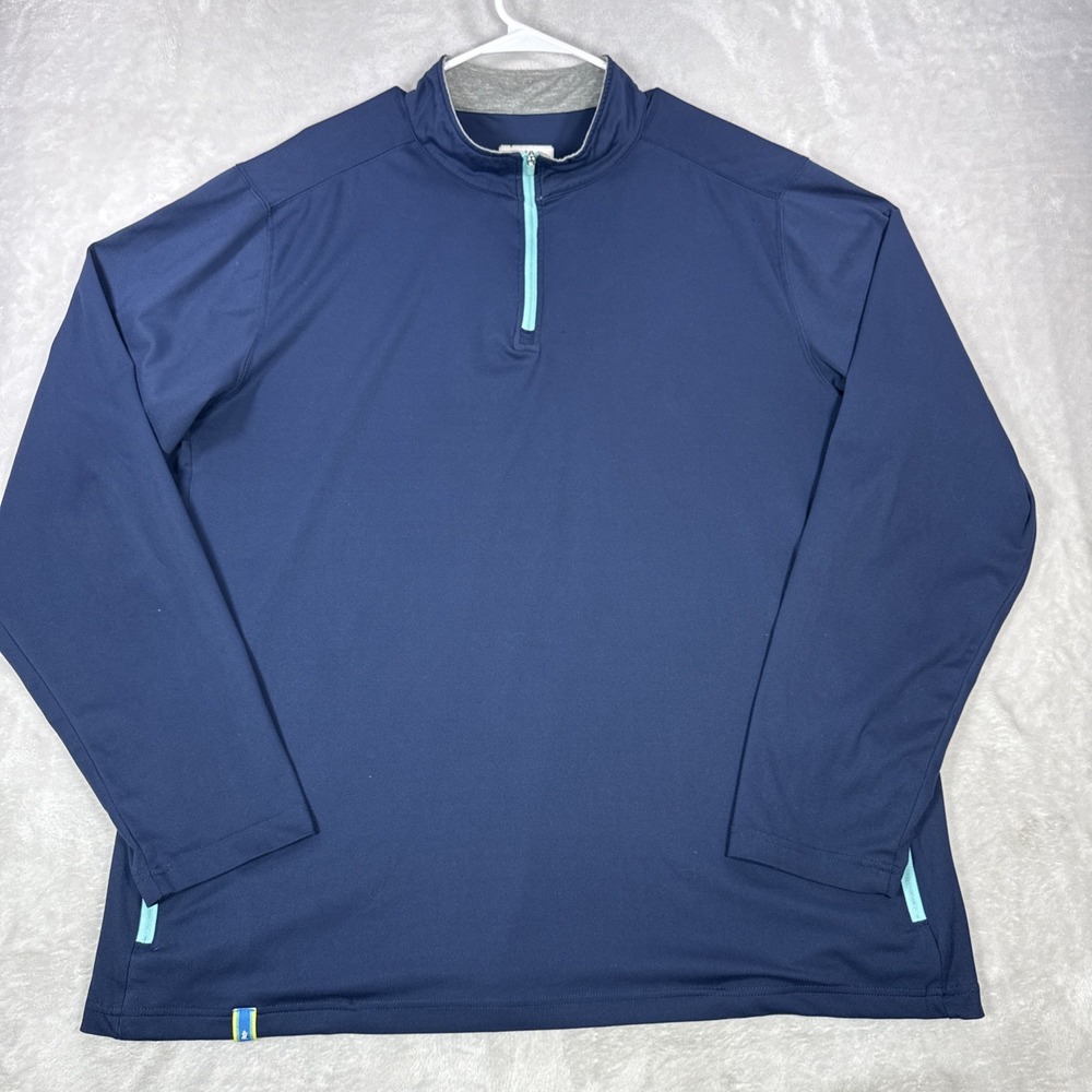 Chubbies Shirt Mens XL Movementum Pullover Quarter Zip Active Blue